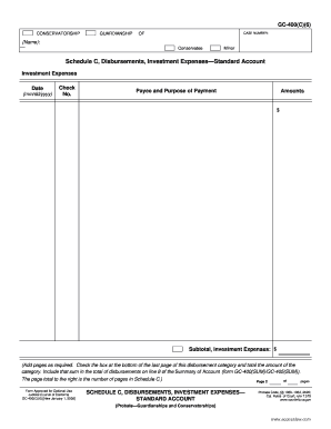 California Conservatorship Disbursement Form