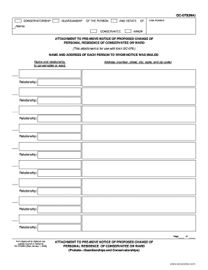 California Conservatorship Guardianship Pre-Move Notice