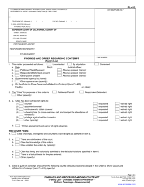 California Contempt Order Form FL-415