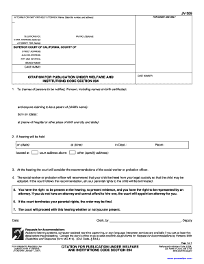 California Parental Rights Termination Notice