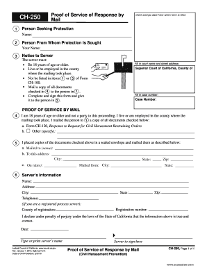 Proof of Service of Response by Clerk