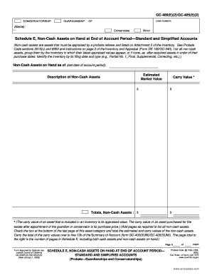 California Conservatorship Non-Cash Assets Form