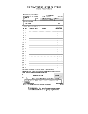 California Continuation of Notice to Appear