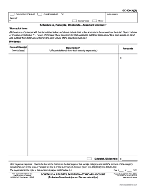 California Conservatorship Dividend Receipt Form
