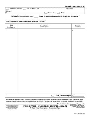 Conservatorship Guardianship Other Charges Form