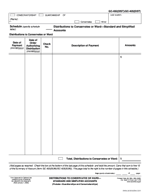 California Conservatorship Guardianship Distribution Form