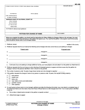 California Petition for Change of Name