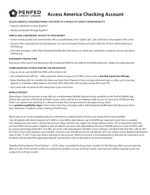 Access America Checking Account Application
