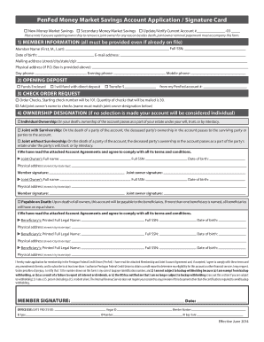PenFed Money Market Savings Account Application