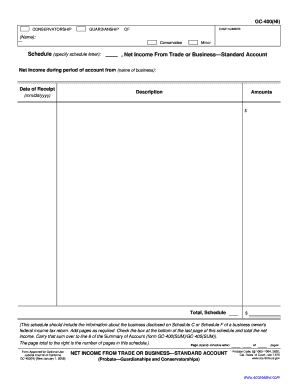 California Conservatorship Guardianship Net Income Form