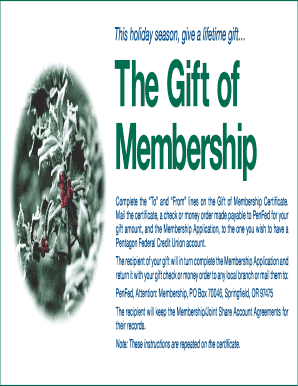 Gift of Membership Certificate
