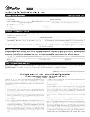 Application for Student Checking Account