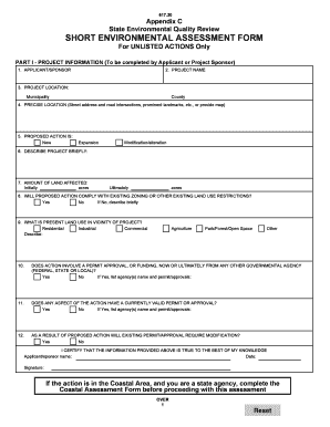 New York Short Environmental Assessment Form