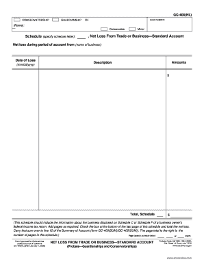 California Conservatorship Net Loss Form