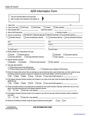 ADR Information Form