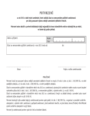 Czech Republic Employee Health Insurance Certificate