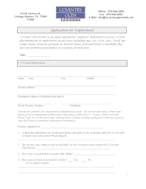Application for Employment