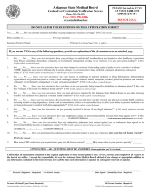 Arkansas Medical Board Attestation Form