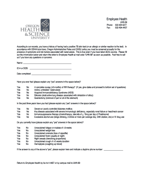 Employee Tuberculosis Screening Form