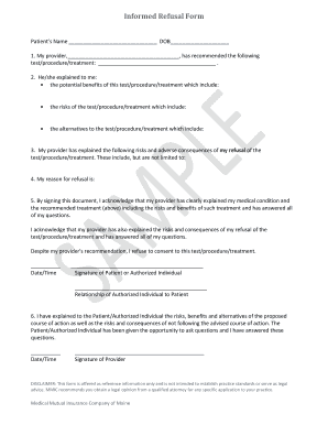 Informed Refusal Form
