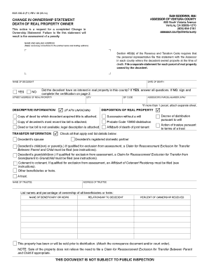California Change in Ownership Statement