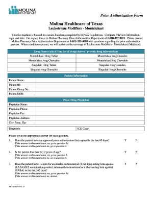 Molina Healthcare Texas Prior Authorization Form