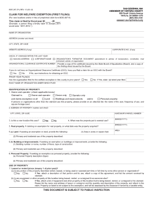 California Welfare Exemption Claim Form