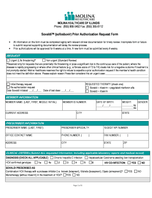 Sovaldi Prior Authorization Request Form