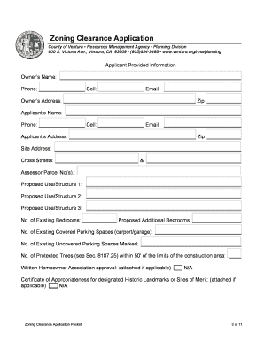 Zoning Clearance Application