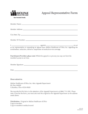 Appeal Representative Form