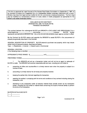 Exclusive Buyer Contract for Residential Real Estate