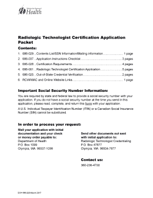 Radiologic Technologist Certification Application