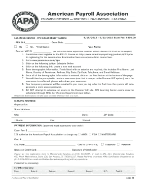 FPC Exam Registration Form