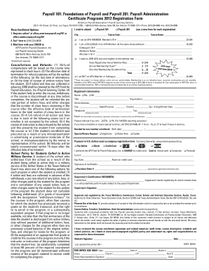 Payroll 101 and 201 Registration Form