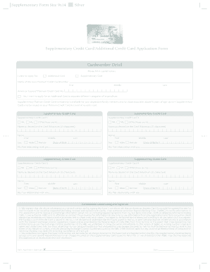 American Express Supplementary Credit Card Application Form