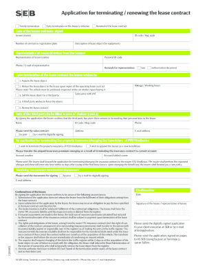 Lease Termination or Renewal Application