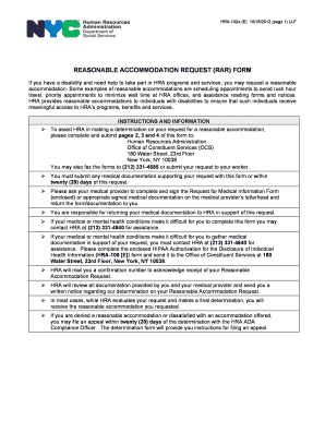 Reasonable Accommodation Request Form