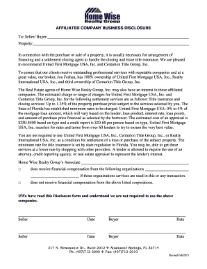 Affiliated Company Business Disclosure