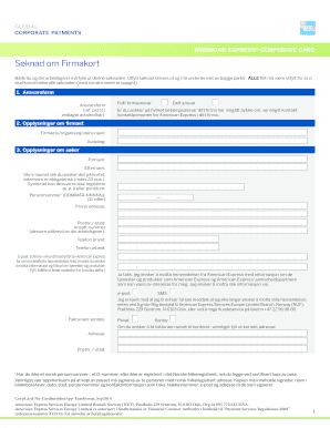 American Express Corporate Card Application Form