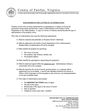 Fairfax County Letter of Authorization