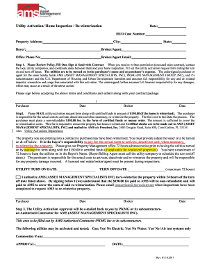 Utility Activation Request Form
