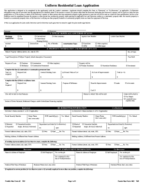 Uniform Residential Loan Application