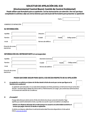 Solicitud de Apelación del ECB