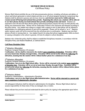 Monroe High School Cell Phone Policy
