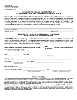 FS Form 5063 Withholding Election