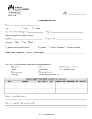 Patient Mental Health Questionnaire