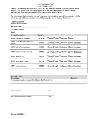 Nevada Medicaid Fee Schedule Form