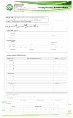 De La Salle University Undergraduate Application Form