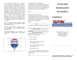 New Jersey Consumer Information Statement