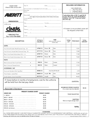 Uniform Order Form